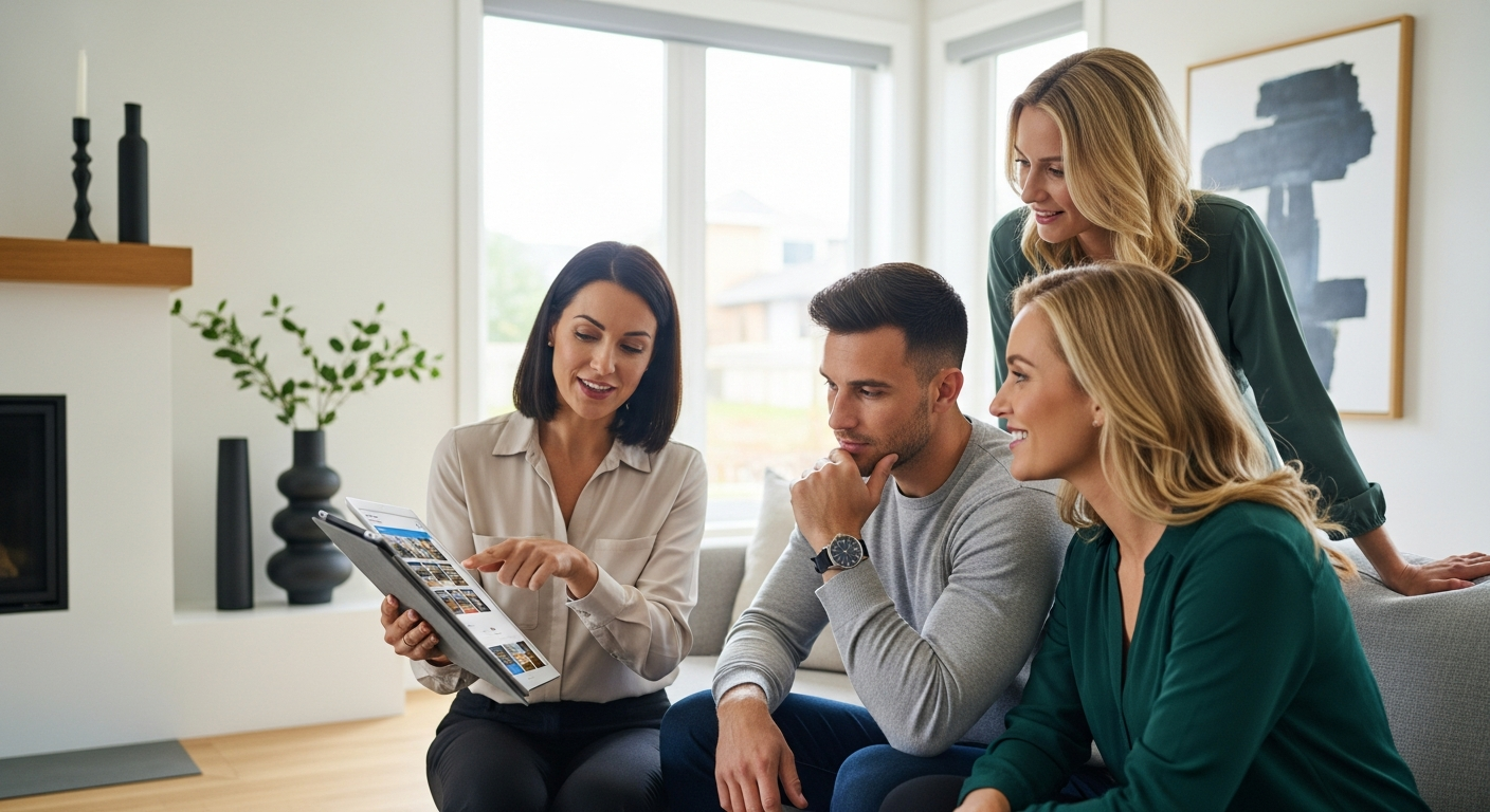 Agent presenting video content to clients